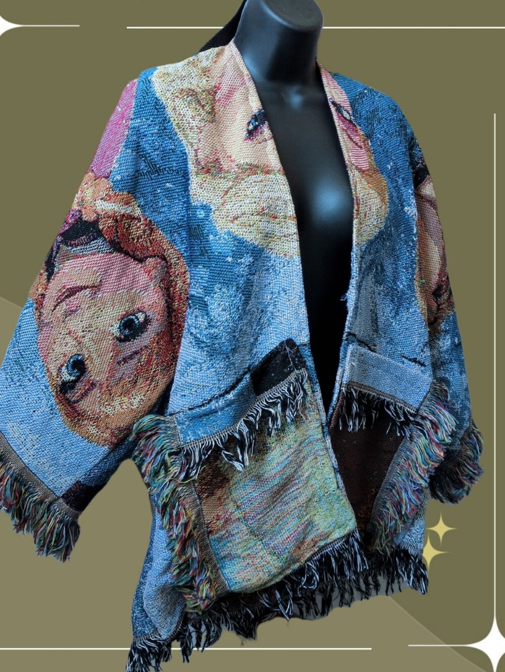 ✨ Ooak Frozen Upcycled Blanket Jacket OSFM